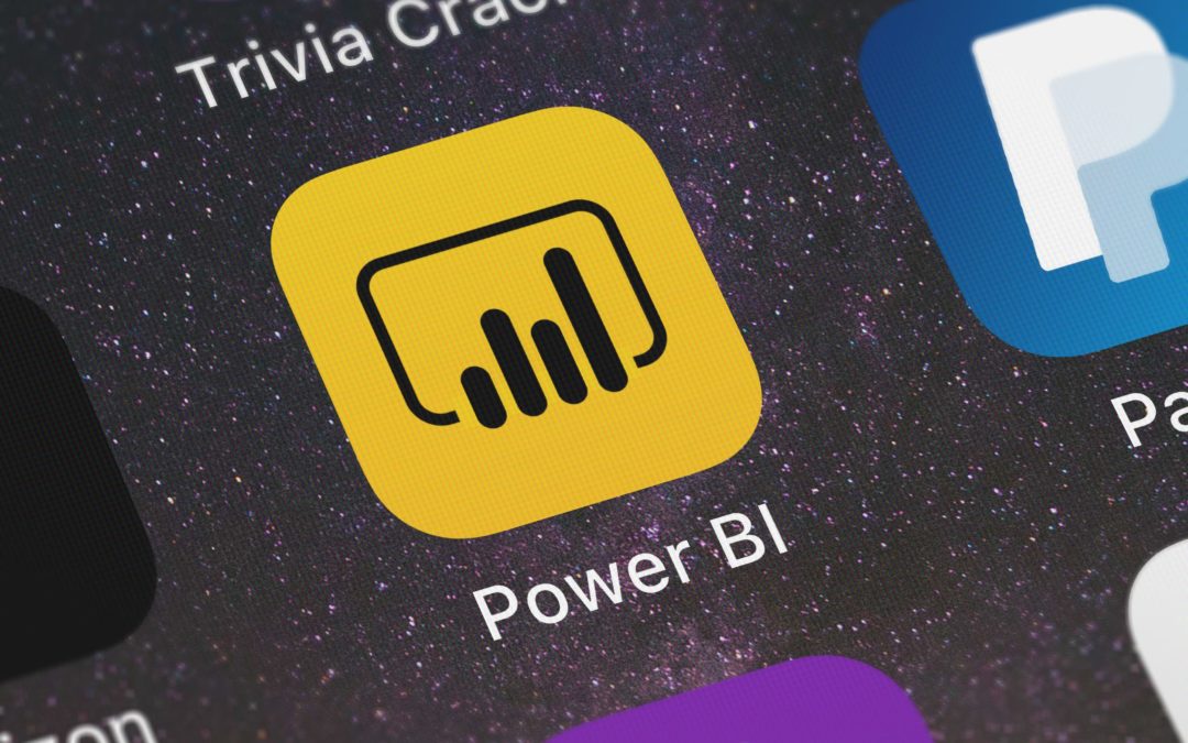 Icon of the mobile app Microsoft Power BI from Microsoft Corporation on an iPhone